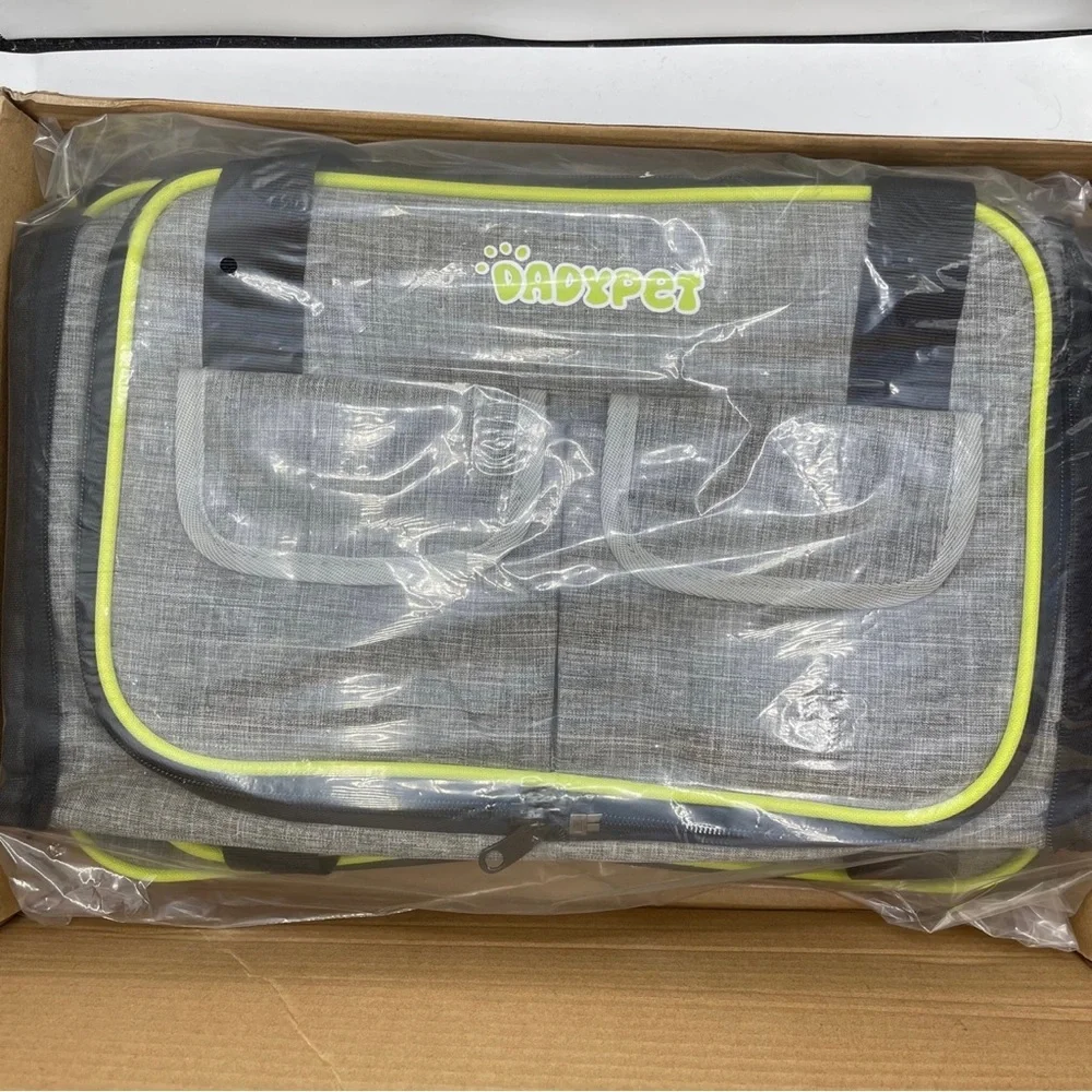 Travel Pet Carrier Soft Sides Foldable W/ Fleece Mat Airline Approve Expandable